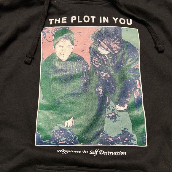 The Plot In You Happiness In Self Destruction Hoodie Sweatshirt Small Black - Picture 3 of 13